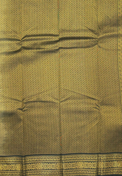 Budget Kanchipuram Saree-Cream In Floral Jaali Zari Border