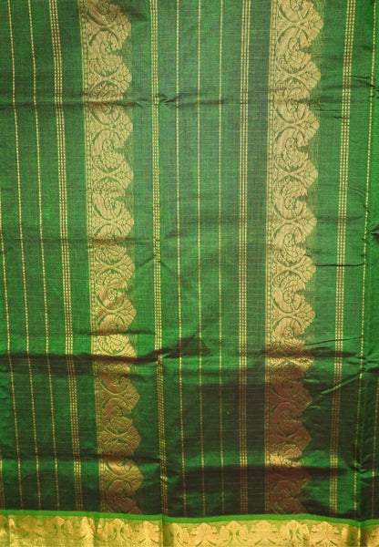 Pure Silk Cotton Saree-Maroon with Contrast Border in Lakshdeepam
