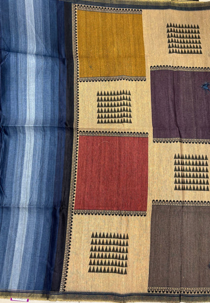 Matka Tussar saree -Blue