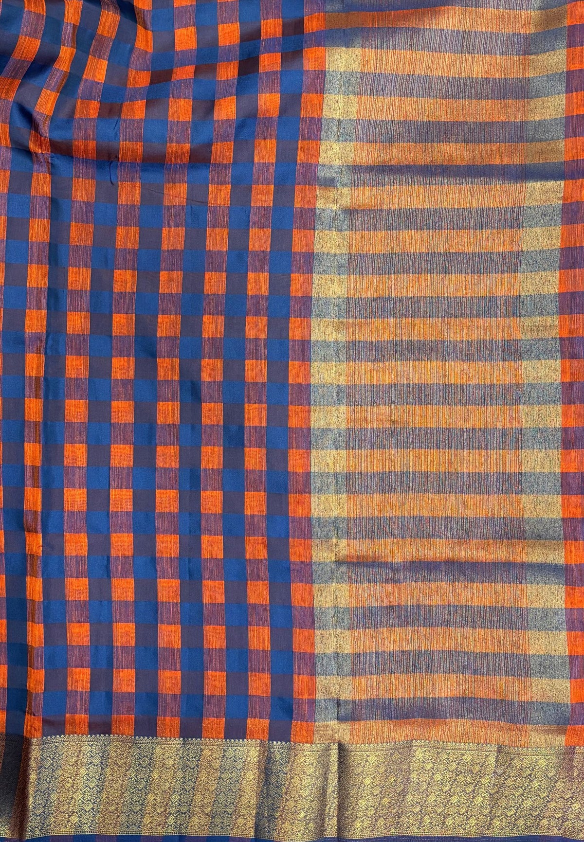 Bamboo Tussar Saree-Rust Orange In Palum Pazhamum Border