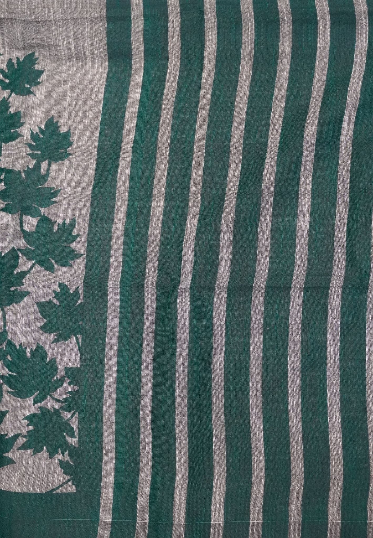 Sambalpuri Cotton Saree-Teal Green