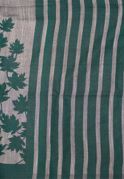 Sambalpuri Cotton Saree-Teal Green