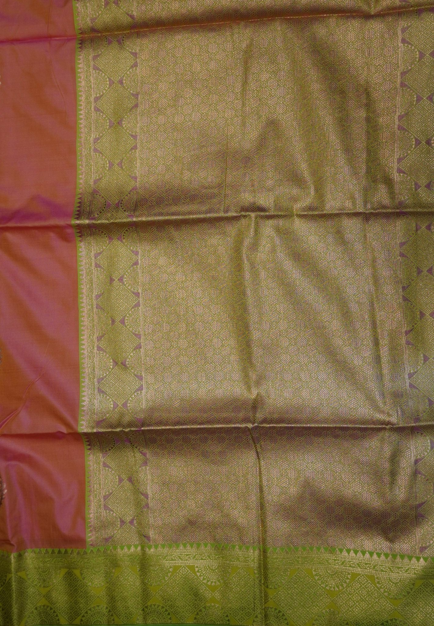 Semi Silk Saree-Pinkish Orange