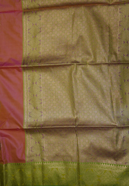 Semi Silk Saree-Pinkish Orange
