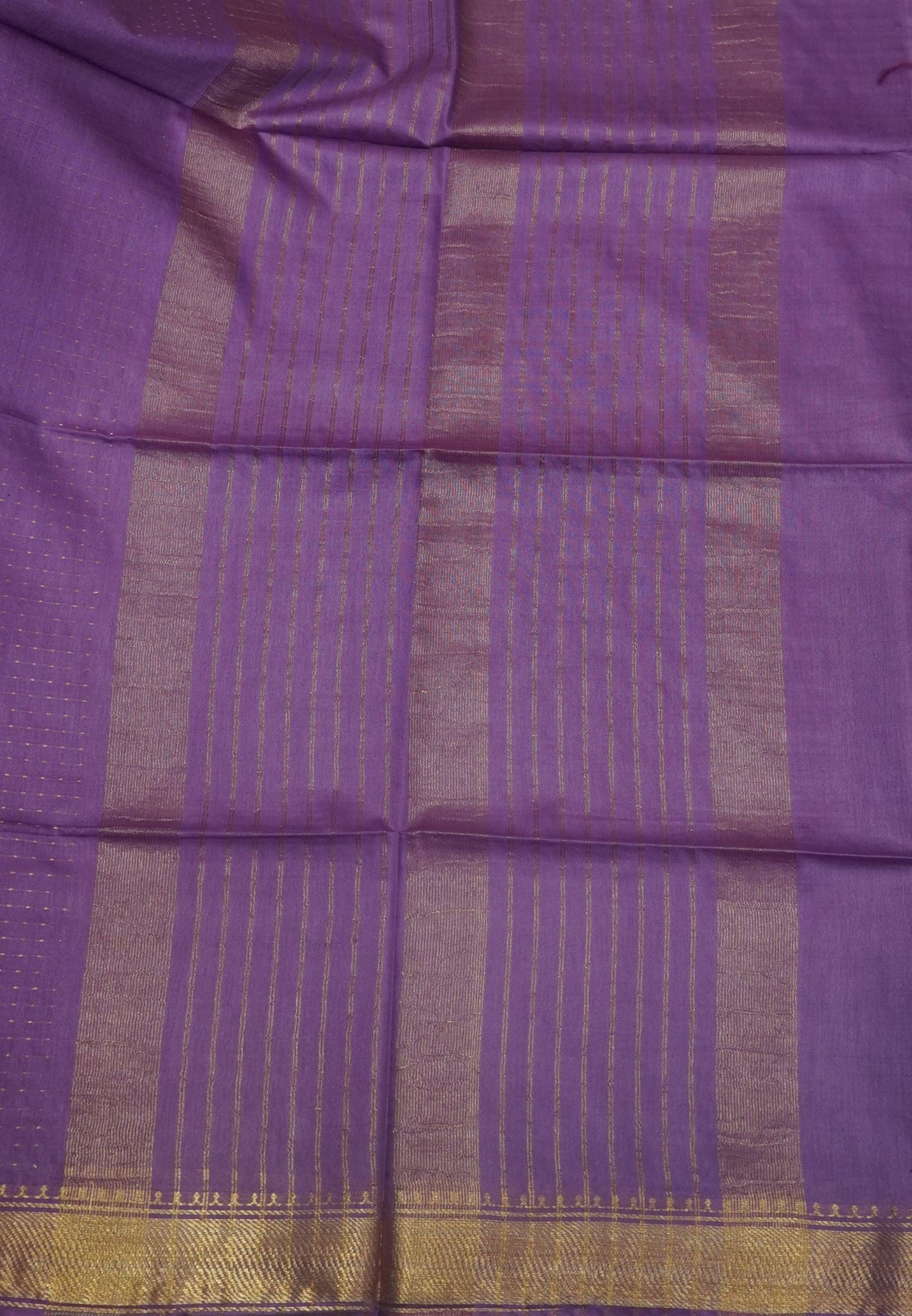Semi Bhagalpur Tussar Saree-Zari Dots Purple