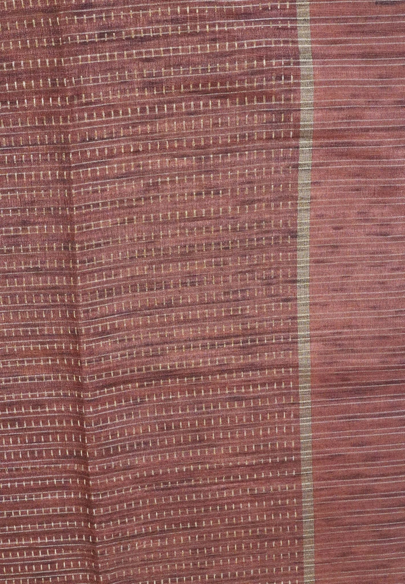 Matka Tussar Saree - Mini Zari Muted Maroon