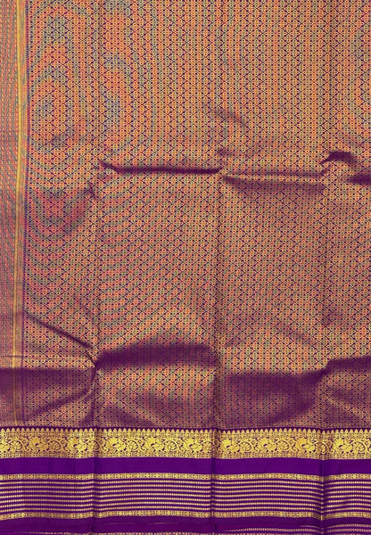 Budget Kanchipuram Saree-Pink In Traditional Peacock Zari With Contrast Border