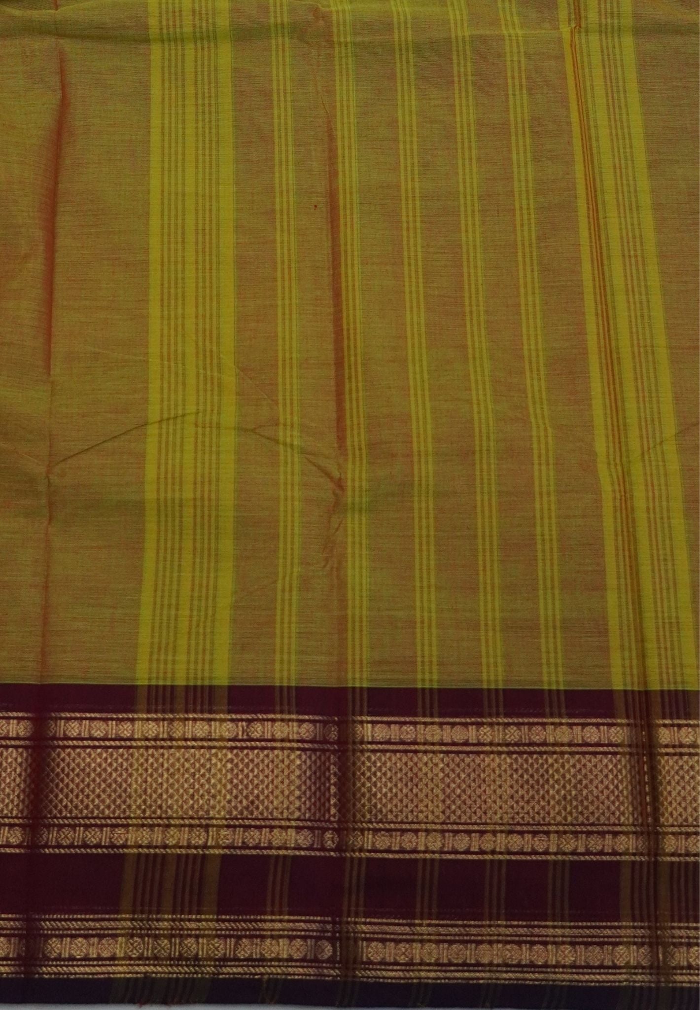 Chettinadu Cotton Saree-Manthulir Green with Contrast Big Border