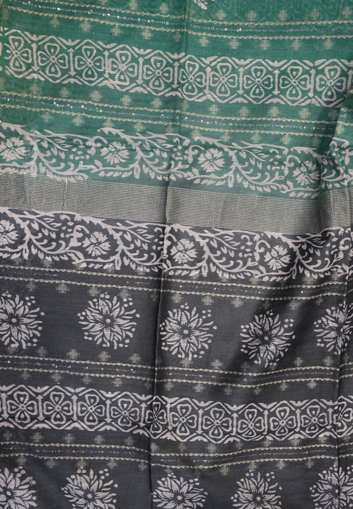 Bhagalpur Cotton Saree-Sea Green