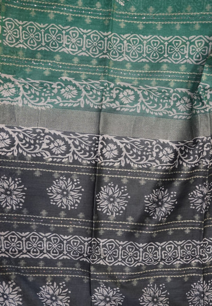 Bhagalpur Cotton Saree-Sea Green
