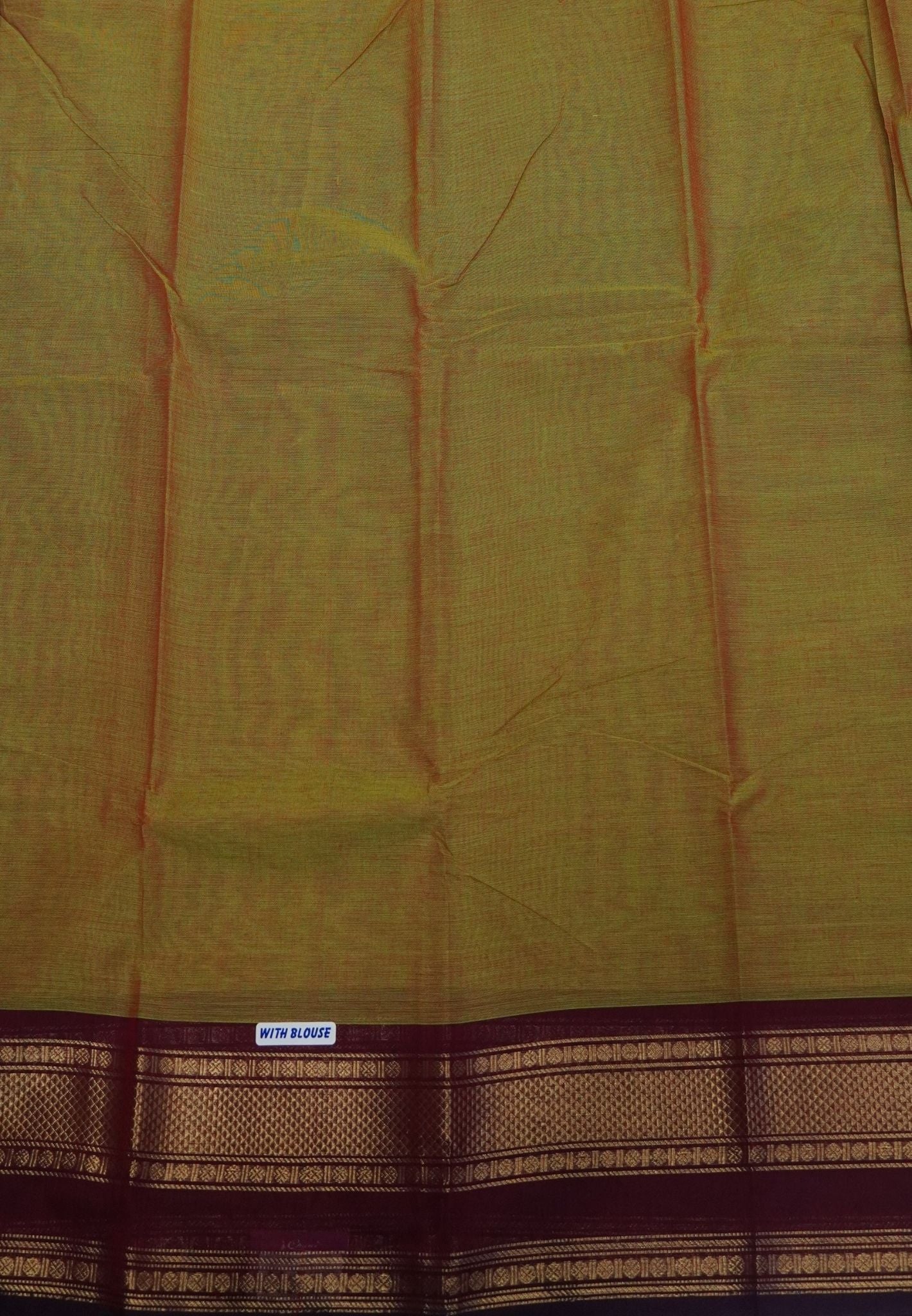 Chettinadu Cotton Saree-Manthulir Green with Contrast Big Border