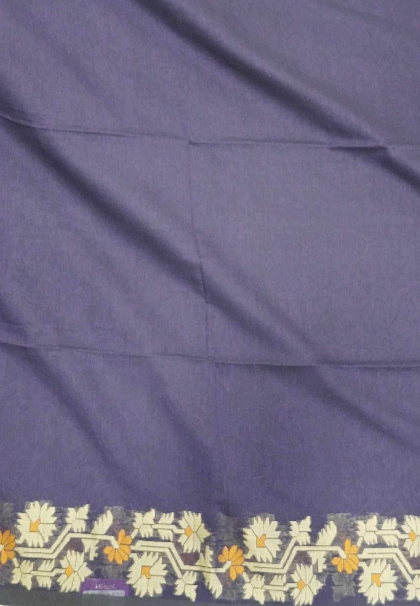 Handloom Cotton Saree-Purple Paithani Border