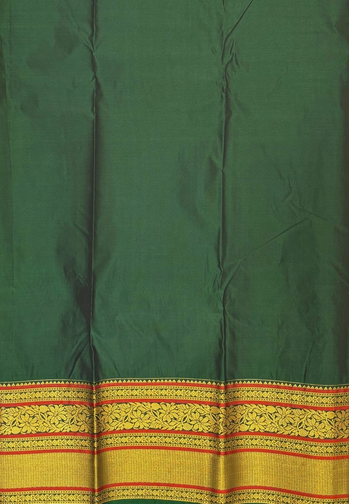 Budget Kanchipuram Saree-Sandal In Floral Zari Panel With Contrast Border