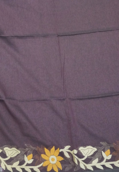 Handloom Cotton Saree-Coffee Brown Jamdhani Border