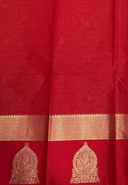 Budget Kanchipuram Saree-Yellow with Contrast Border