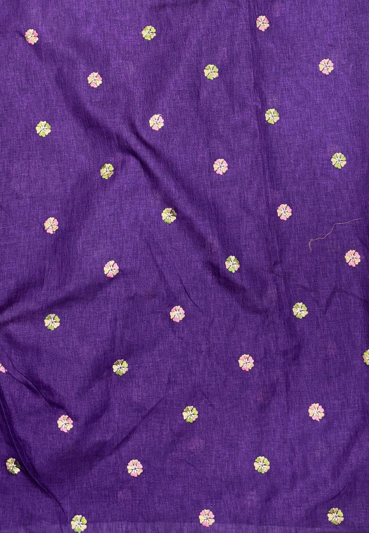Tussar Saree-Violet In Bird & Floral Border