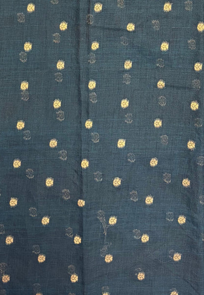 Soft Jute Tussar Saree-Bottle Green In Square Check Zari Border