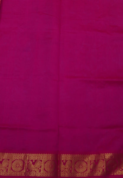 Silk Cotton Saree – Ramar Blue with Contrast Annapakshi Border