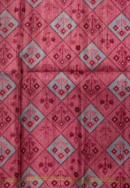 Semi Tussar Saree-Grey with Plain Zari Border