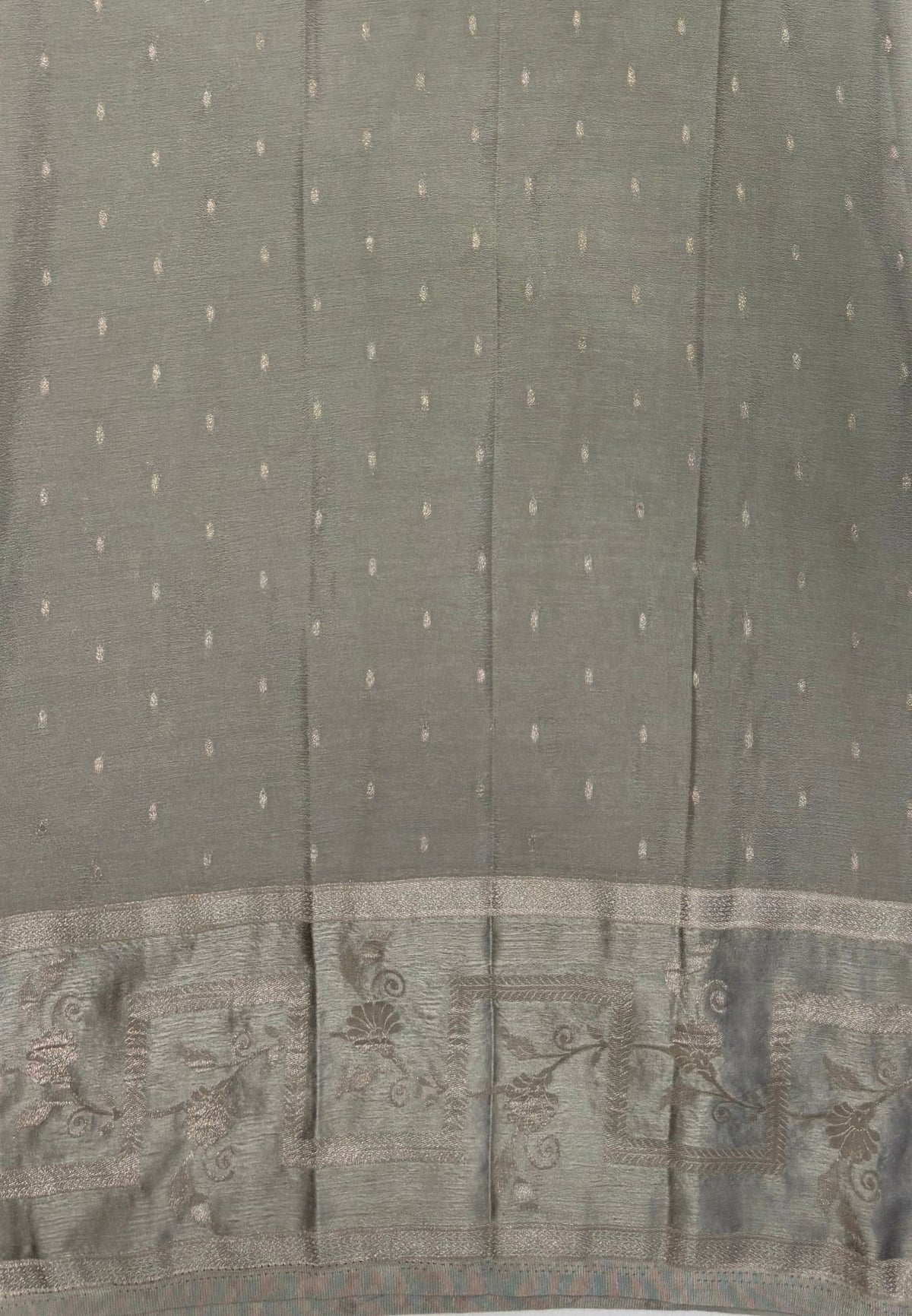 Banarasi Brocade Silk Saree-Navy Blue with Contrast Border