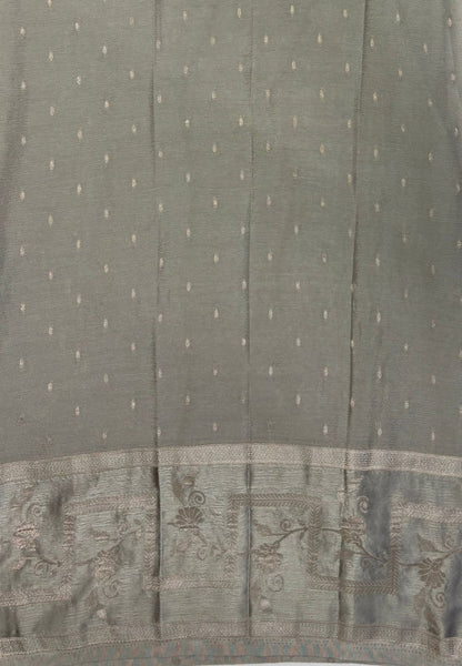 Banarasi Brocade Silk Saree-Navy Blue with Contrast Border
