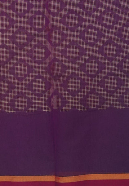 Cotton Saree-Purple in Thread Work