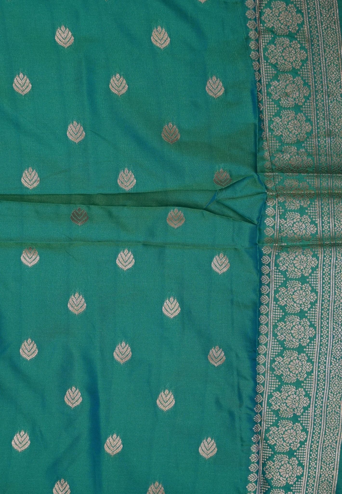 Semi Silk Saree-Mehandi Green