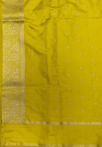Gaji Silk Saree-Dark Purple in Butta Retpet Zari with Contrast Border