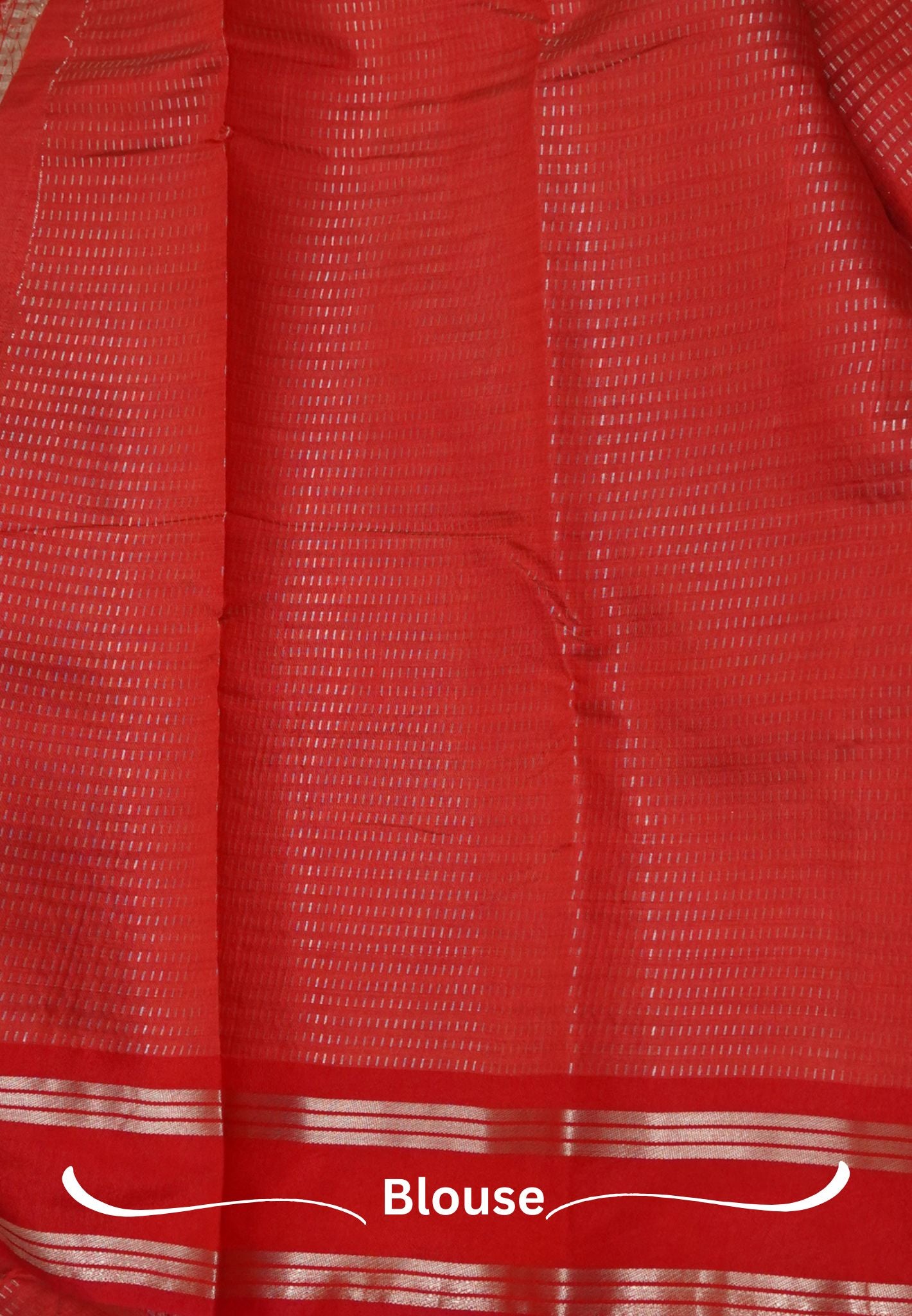 Semi Tussar Saree-Red in RainDrop Zari with Retapet Border