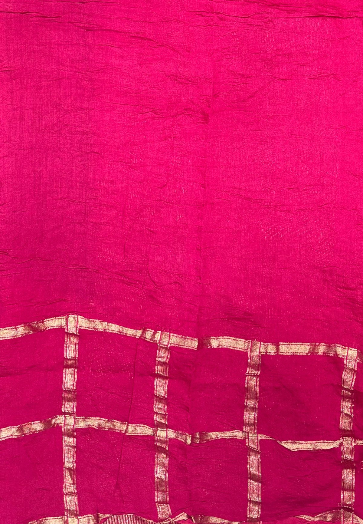 Banarasi Bandeji Saree-Black in Zari Checks with Contrast Border