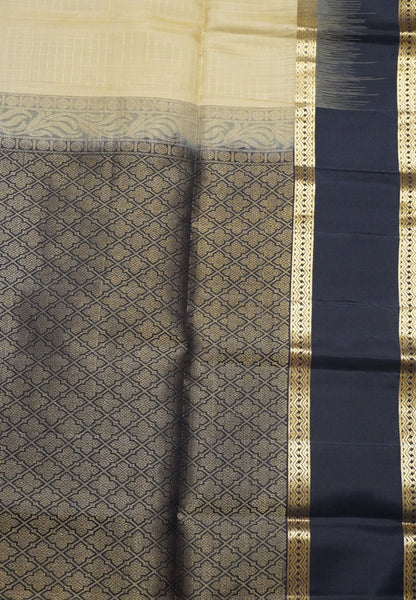 Pure Soft Silk Saree - Sandal - Black