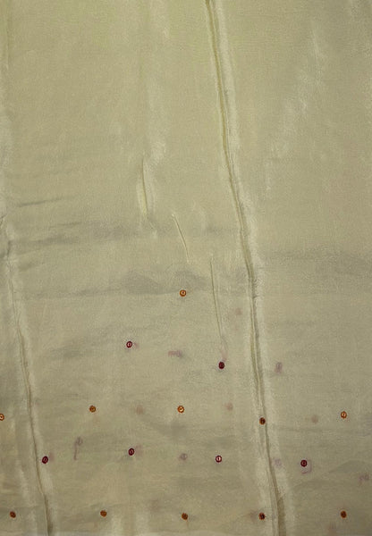 Viscose Saree-White In Multi-Line Zari Border