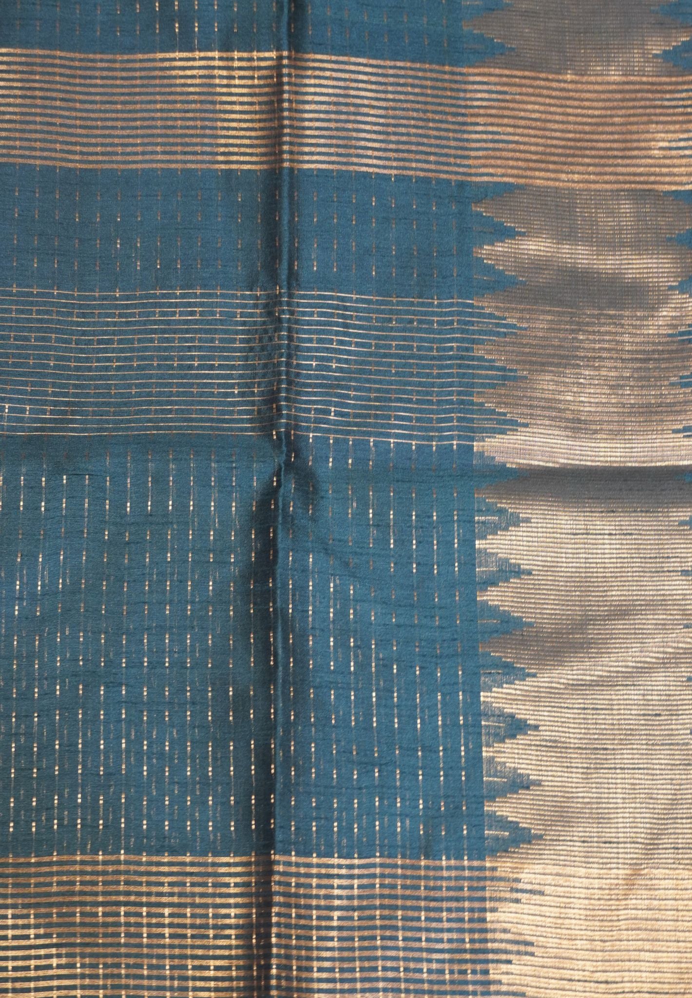 Semi Raw Silk Saree-Dark green