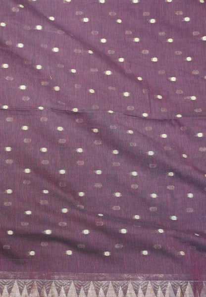 Handloom Cotton Saree-Arakku With Delicate Woven Buttas
