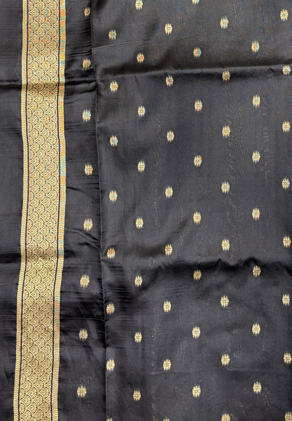 Tussar Saree-Cream In Medallion Zari Border