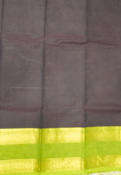 Chettinad Cotton Saree-Brown with Contrast Border