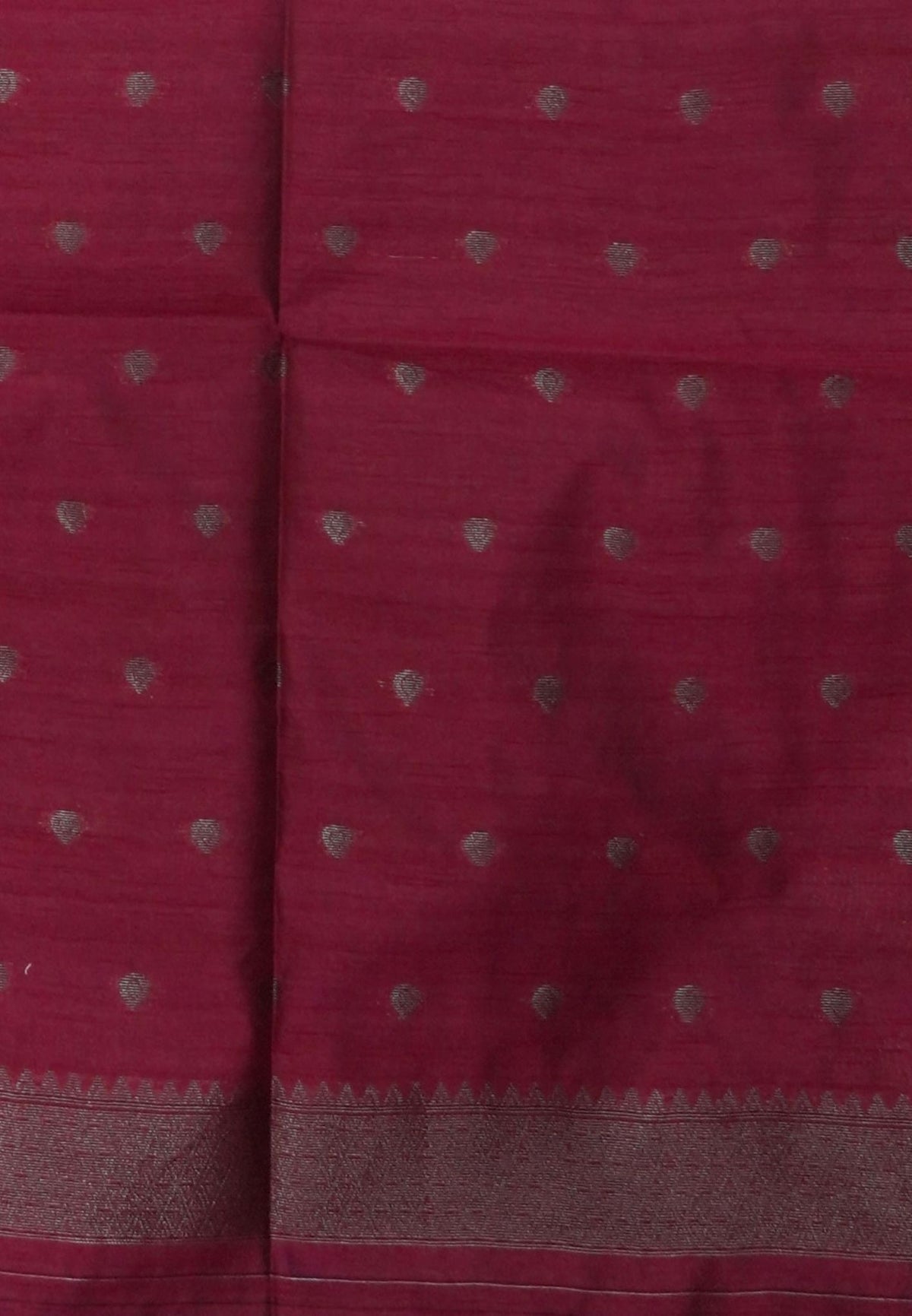 Semi Raw Silk Saree-Peacock Blue in Antique Silver Zari Butta with Tower Border