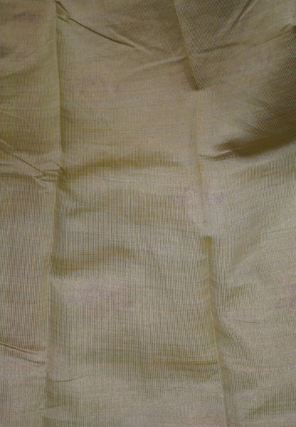 Semi Tussar Saree-Baby Green with Floral Zari Motif