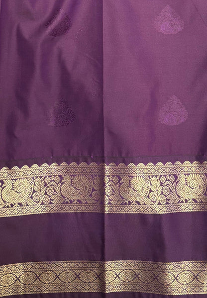 Budget Kanchipuram Saree-Mustard Yellow with Contrast Border