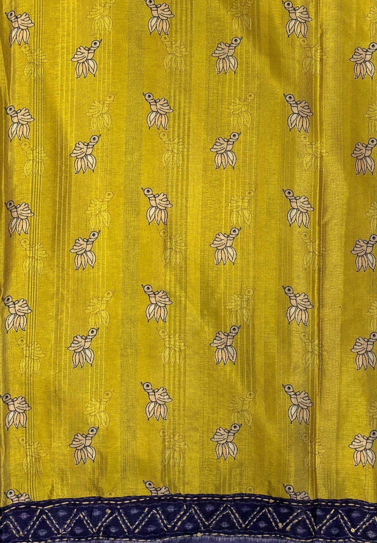 Dola Saree-Yellow In Figurative Tribal Motif Border
