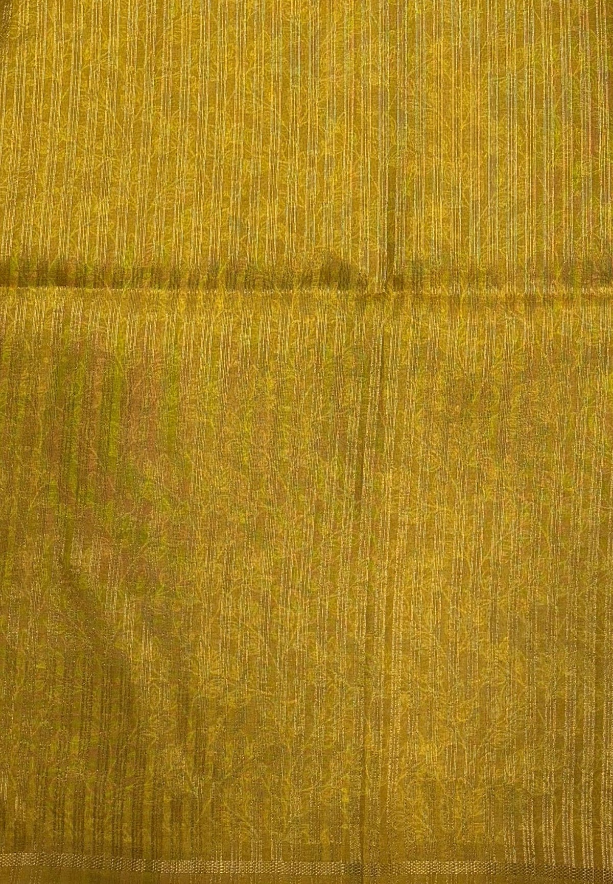 Semi Tussar Saree-Yellow in Vanam Kalamkari Border