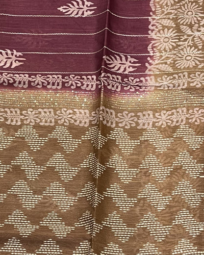 Bhagalpur Cotton Saree - Purple
