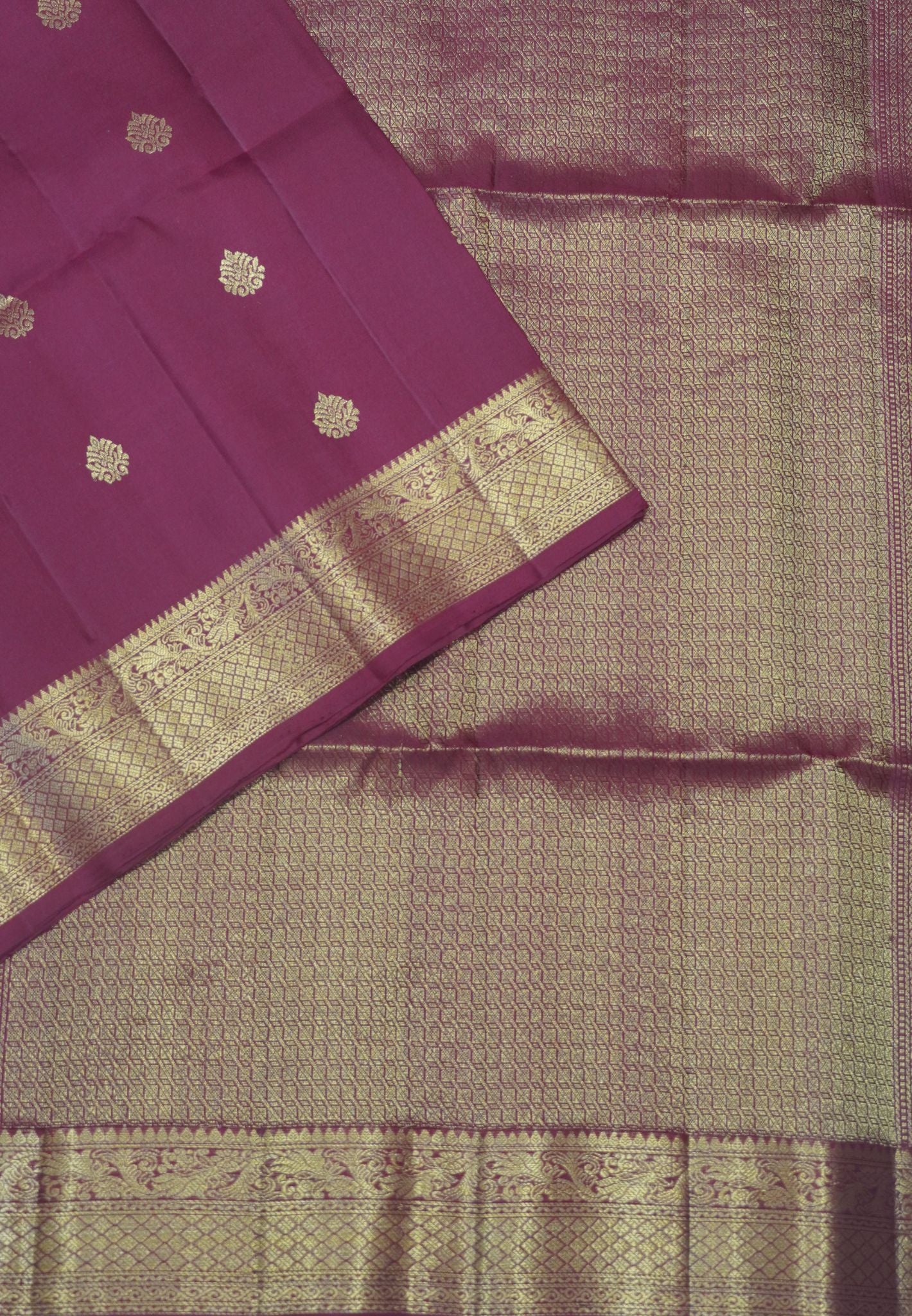 Pure Soft Silk Saree – Maroon with Floral Brocade Border