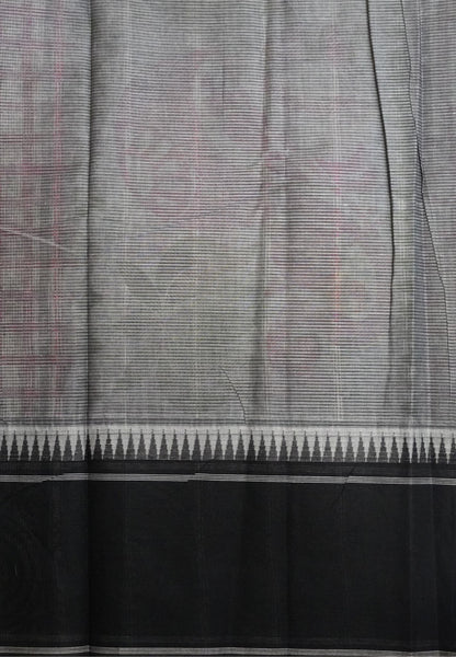 Pure Cotton Saree-Cream with Grey in Graden Grace