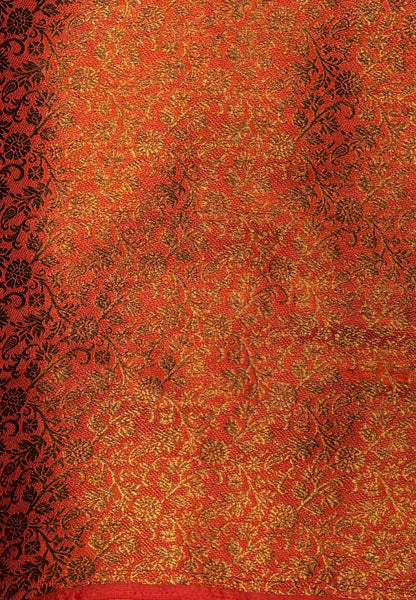 Bamboo Tussar Saree-Rust Orange In Palum Pazhamum Border
