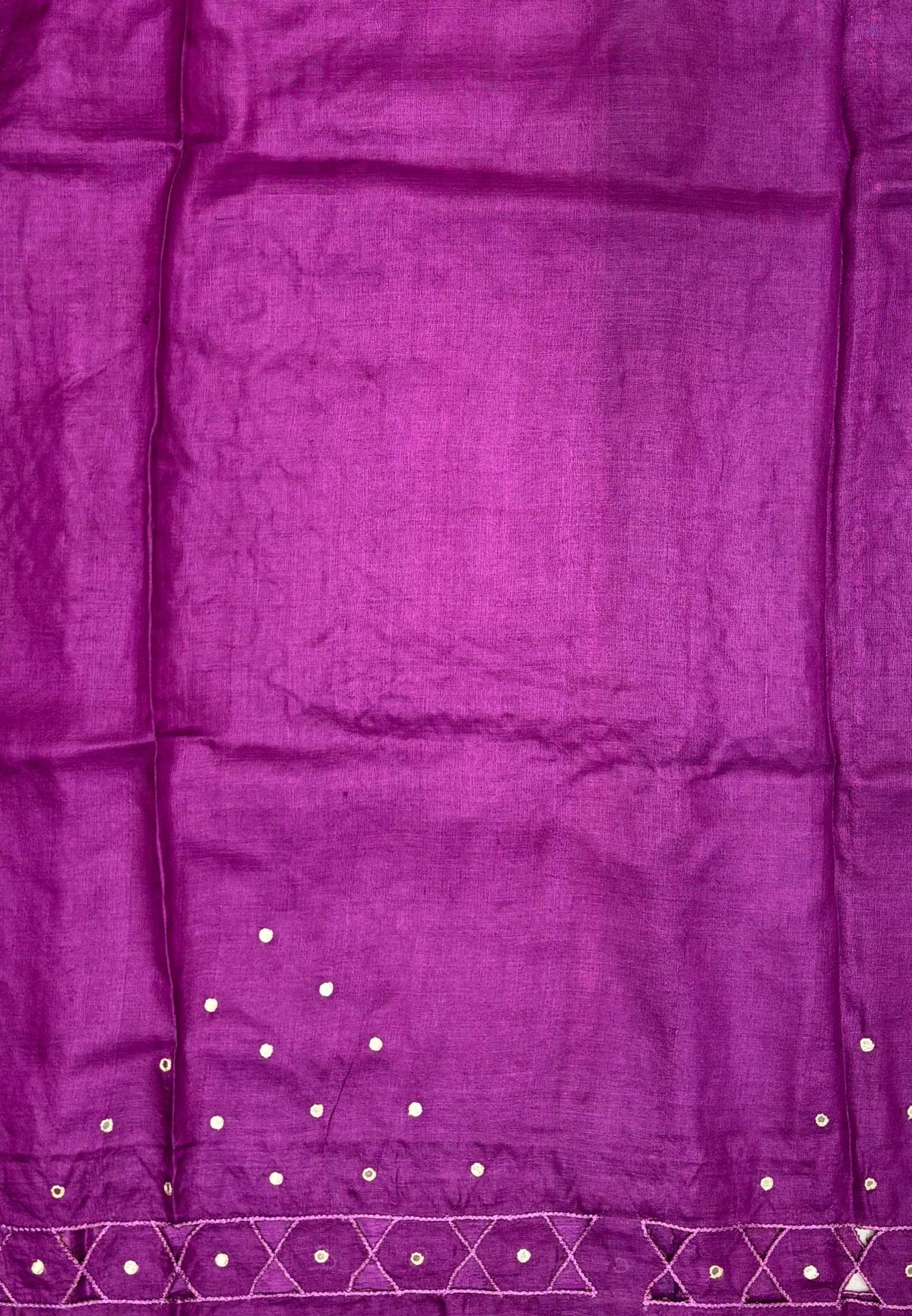 Pure Tussar Saree-Magenta In Diamond Lattice With Contrast Border