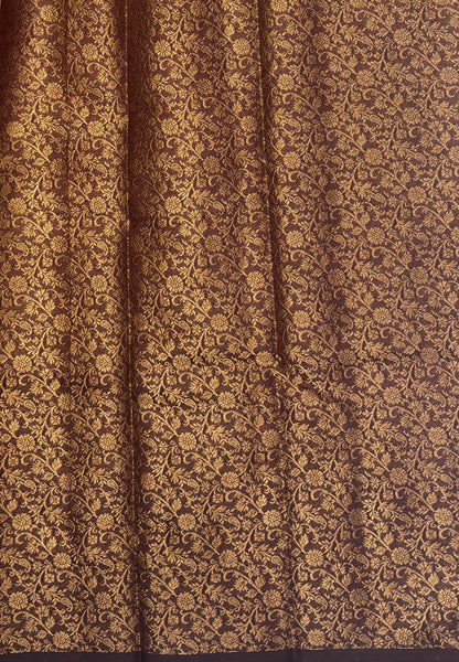 Bamboo Silk Saree-Brick Red-Brown Retpet Border