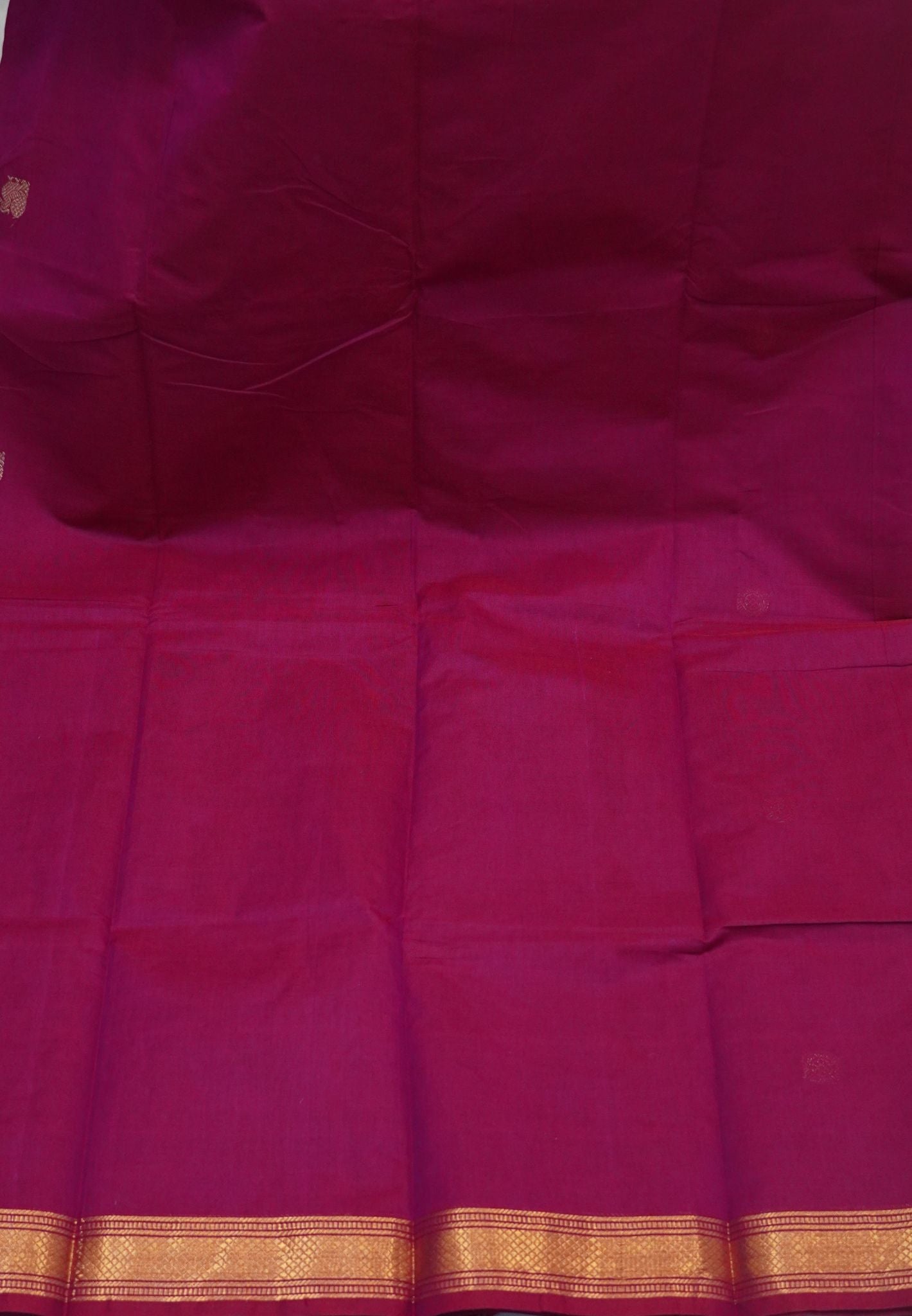 Chettinad Cotton Saree-Magenta With Diamond Jaal Zari Border
