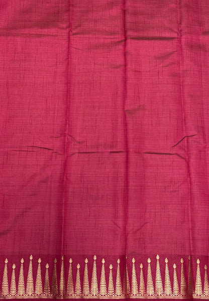 Semi Tussar Saree-Light Green in Traditional Striped Zari with Contrast Border