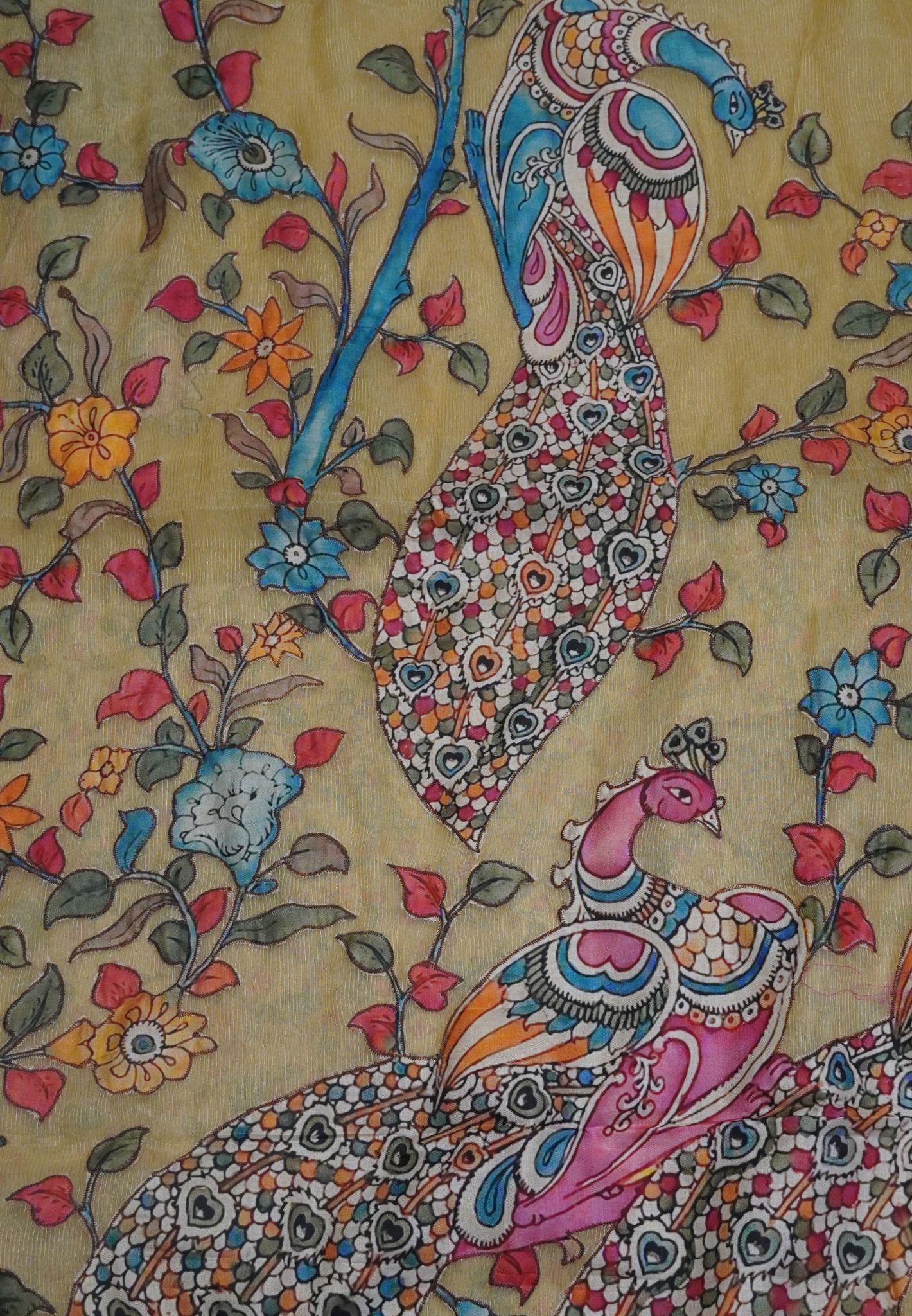 Crush Vairaoosi Tissue Silk-Sandal with applique work